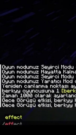 Minecraftta nasıl sınırsız gece görüşü etkisinde kalınır? #keşfet