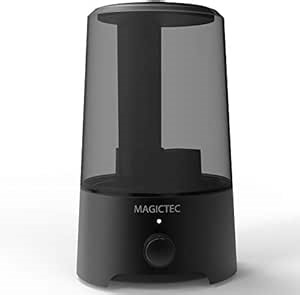 Magictec Cool Mist Humidifier, 2.5L Essential Diffuser for Bedroom and Baby, Adjustable Mist Output, Auto Shut Off, Super Quiet 360 Nozzle - Lasts Up to 24 Hours, Black