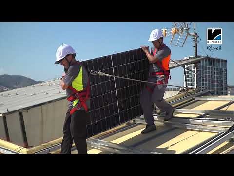 Installation process of the RENOLIT ALKORPLAN Solar bar ultralight fastening system for solar panels