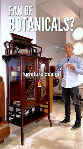 Rare 1900s Asian Art Nouveau Cabinet | Vintage Teak Furniture Singapore