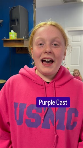 Meet part of our Purple Cast 💜 These five roles are double casted, which means two different students bring their own magic to the same characters! ✨ Purple Cast performs two of our four shows 🎭 Same story, same script — totally unique performances Name • Age • Role Get to know the Purple Cast and come cheer them on! | Ferry Tales Youth Theater