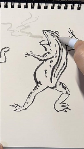 超シンプル！鳥獣戯画のウサギとカエルを5分で #drawing #tutorial