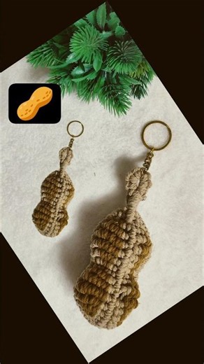 DIY macrame peanut keychain | bag charm | unique keychain |Handmade #diy #bagcharm
