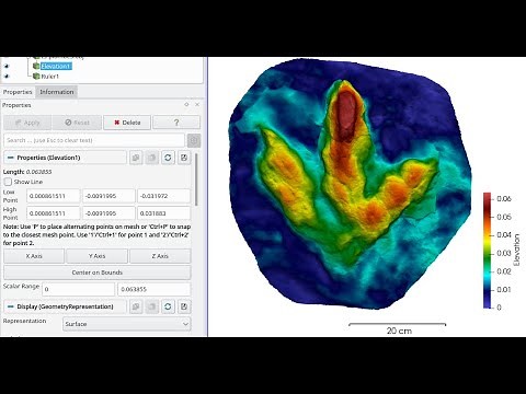 Height maps with elevation scale at absolute values in ParaView – Tutorial – Part 2