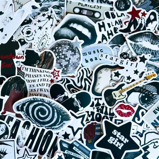 50pcs Black White Downtown Girly Aesthetic Stickers, Y2K Stickers, Retro Stickers, Coquette Pinterest Kindle, Planner, Laptop, Phone Case - Etsy UK
