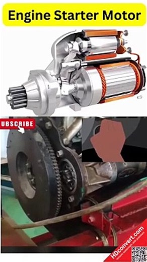 Engine Starter Motor Working Animation 