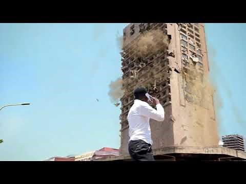 CGI building collapse in live action footage, vfx breakdown, cinema 4d after effects, turbulence FD