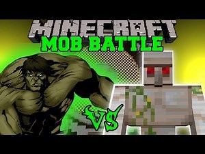 HULK VS MUTANT IRON GOLEM - Minecraft Mod Battle - Mob Battles - Superheroes Mods