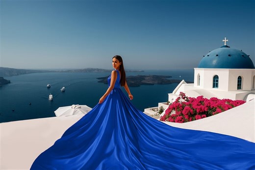 Long Flying Dress for Photoshoot Electric Blue Long Flowy Infinity Dress Backless Flying Dress Plus Size Custom Flying Dress One Fits All - Etsy