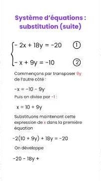 Résoudre un système par substitution : infinité de solutions