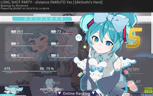 【osu!】distance (NARUTO Ver.) by LONG SHOT PARTY 3.37★ 99.75�