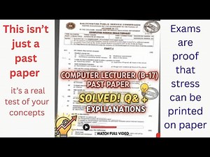 BPSC Lecturer (Computer Science) Past Paper 11th November 2019