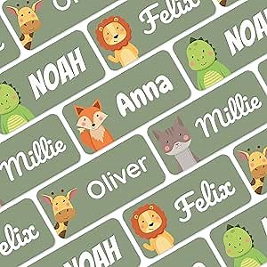 Amazon.com : Large Name Labels for Kids (33) - Custom Stickers for Daycare and School Supplies - Durable, Waterproof Stickers for Water Bottles, Lunch Boxes, and More with Unique Designs - Flowers : Office Products