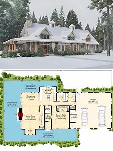 Bringing the 'Great' back to the Great Room. With 20’ vaulted ceilings and a massive outdoor fireplace, this floor plan is officially on our permanent wishlist. 🏡❤️ #barndominium #farmhouseliving #curbappeal #modernfarmhouse #farmhouse | Architecture Matters