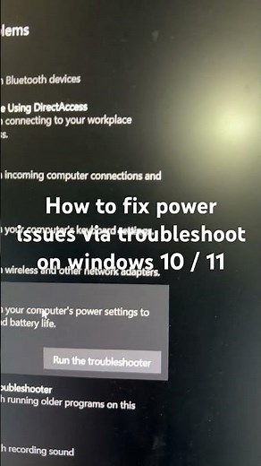 How to fix power issues via troubleshoot on windows 10 / 11