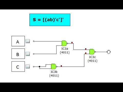 Simulación de circuito con puertas lógicas NAND con Crocodile