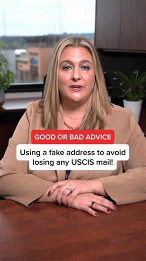 Always use your real address to avoid fraud accusations! Use a mailing address if you're worried about missing mail. If you or someone you love needs a lawyer call us at: 1 503-206-8414 Information is general and not legal advice. #CandaceVanderwall #ImmigrationAttorney #Immigration #Lawyer #AdjustmentOfStatus