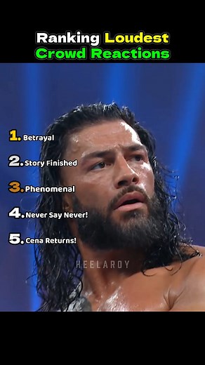 HEELAROY | BIGGEST Crowd Reactions Of All Time! 👀 #wwe #wrestling #netflix #romanreigns #johncena #ranking #crowd #wweuniverse #cmpunk #codyrhodes... | Instagram