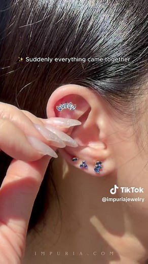 Blue & Gold Ear Stack: How to Style Layered Earrings