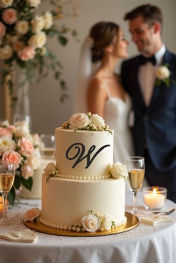 Initial Wedding Acrylic Cake Topper, Charm Monogram Cake Toppers for Wedding, Initials for the Side of a Wedding Cake, Mirror Letters Decor - Etsy