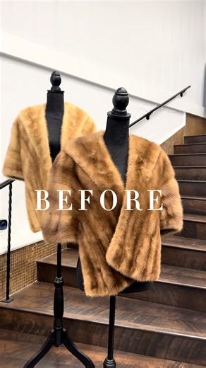 ✨ Restyle Your Fur Transformation ✨ Our customer brought in two vintage mink stoles that she wanted to update into something modern and wearable. Our expert furrier reworked them into one stunning vest—using one stole for the yoke and the second stole for the body of the vest. The result? A beautifully designed piece that’s both stylish and sentimental. At Restyle Your Fur, we love giving vintage furs a new life while preserving their history. From heirlooms to hidden treasures in your closet, w