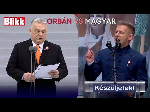 Orbán Viktor vs Magyar Péter beszédei - harc a hazáért 12 percben március 15-én