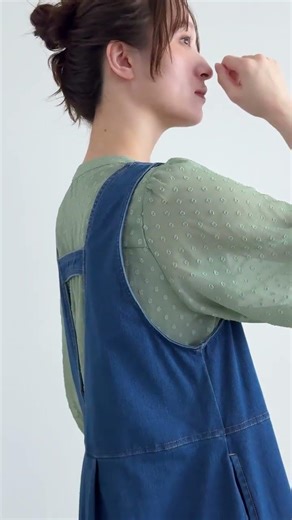 n'OrLABEL接触冷感ジャージーデニムジャンパースカート #ファッション #レディースファッションショップ #アパレル #fashion