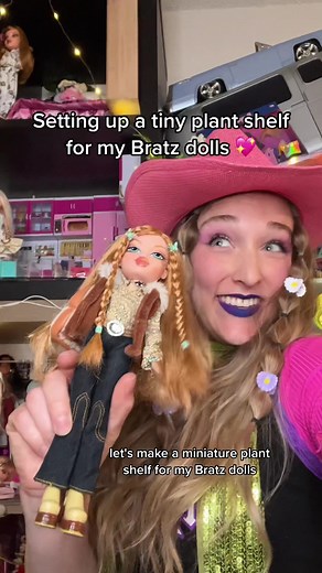 DIY Miniature Plant Shelf for Dolls Tutorial