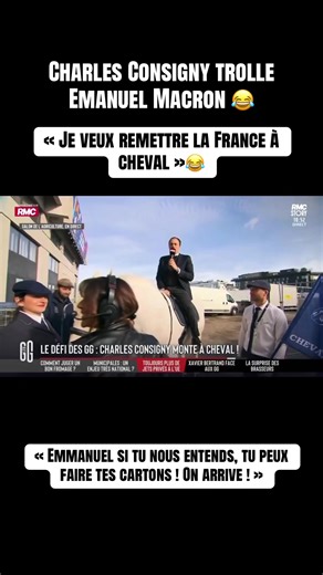 Charles Consigny Mocks Emmanuel Macron in Hilarious Commentary