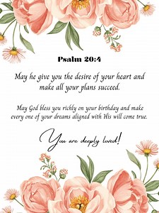 Floral Christian Birthday Card for Women: Bible Verse Printable (PDF   PNG) - Etsy