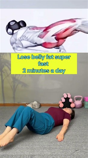 Lose belly fat quickly! 🔥 Just two minutes a day for a flatter stomach. #trending #viral