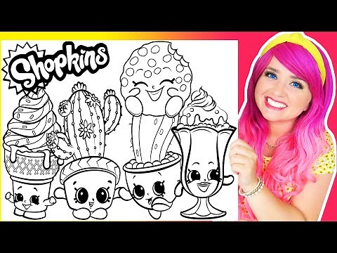 Coloring Shopkins Ice Creams, Cookies & Cactus Coloring Pages | Kooky Cookie Shopkins Coloring Video