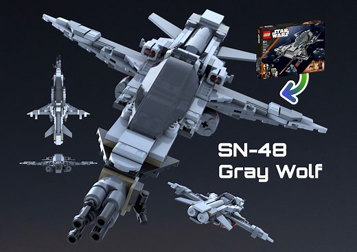 LEGO MOC-179891 SN-48 Gray Wolf | 75346 Pirate Snub Fighter alt-build (Creator 2024)