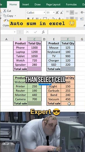 Auto sum Part 2 | Excel Beginner to Pro | ALT + = AutoSum Shortcut#Excel #ExcelShortcut #AutoSum