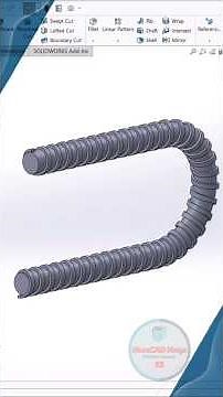 SOLIDWORKS - Swept Boss | Specify Twist Value Options #solidworks #tutorial #swept #cad #shorts