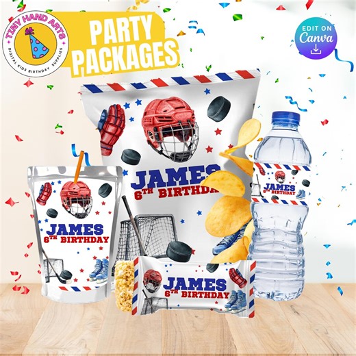 Hockey Party Package: Printable Party Labels (digital File Only) - Etsy