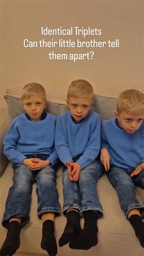 We get so many question on Josephs ability to tell his brothers appart so Austin Rupert and Ethan though they'd put him to the test 🥰 #identicaltriplets #identicaltripletboys #guesswho | triplettales