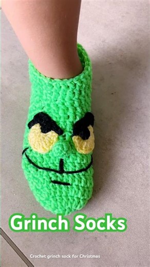 ✨❗️This Crochet Grinch Sock Is Too Cute 😭💚🎄 #shorts