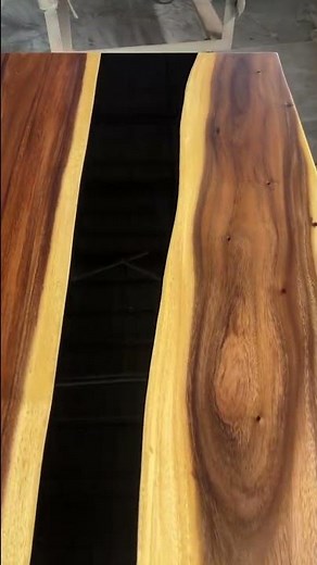 🔥 Custom Walnut & Black Epoxy Resin Table – Handmade Luxury Furniture