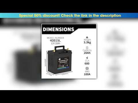 Get 40B19L/R LiFePO4 Car Battery High Performance Sealed Car Truck SUV Starting Battery 680 CCA Ma