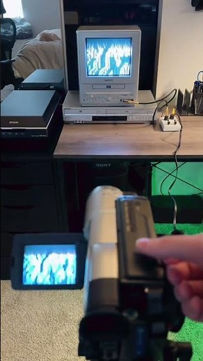Video feedback loop w/ vintage Sony handycam and old CRT TV