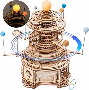 ROKR 316 Pieces 3D Wooden Puzzle Orrery Solar System Model Kit Crafts Desk Decor Gift for Adults Teens