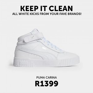 Elevate every look with classic all-white sneakers from your favourite brands! 👟✨ Perfect for any outfit, any day, and every occasion. 🤝 Shop in store and online: https://tinyurl.com/mr9w7bbu | Sneaker Factory