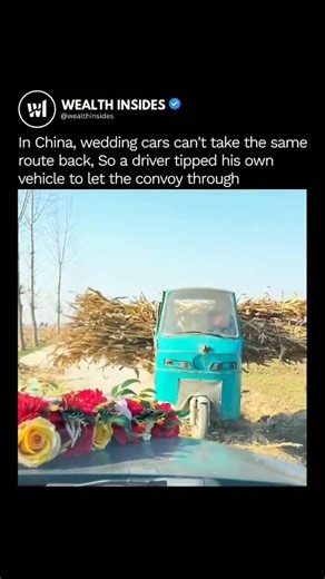 News | Technology | Business on Instagram: "Follow (us) @wealthinsides for more tech updates! In many regions of China, wedding convoys have a unique rule: They must never return using the same road they arrived on. It’s believed to symbolize a fresh start — no going backward, no repeating old paths, no reversing the journey of a new marriage. So when a bridal convoy gets blocked, turning around isn’t an option. Backtracking isn’t an option. Even waiting too long isn’t an option — traditions are