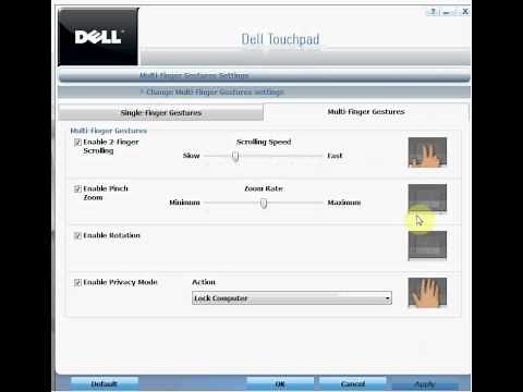 Dell TouchPad Multi Touch Gesture Settings