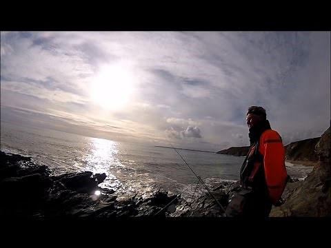 Beach Fishing for Sea Bass - Bait Fishing a Rocky Beach