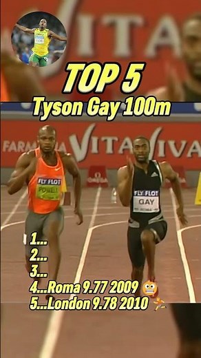 Top 5 Fastest Tyson GAY 100m Races Ranked!