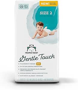 Amazon Brand - Mama Bear Gentle Touch Diapers, Size 2, 46 Count