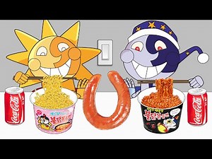 썬드롭 VS 문드롭 Sundrop VS Moondrop 빛 VS 어둠 먹방 - FNAF Security Breach ANIMATION MUKBANG