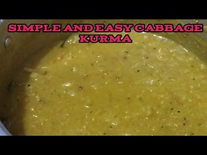 simple and easy cabbage Kurma